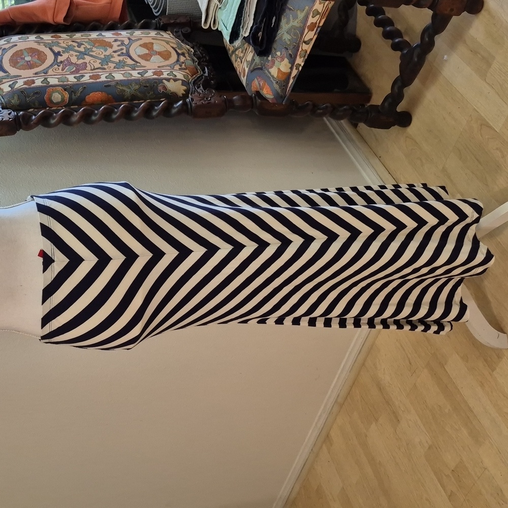 5/48 Striped Blue & White Maxi Skirt - Picture 2 of 5
